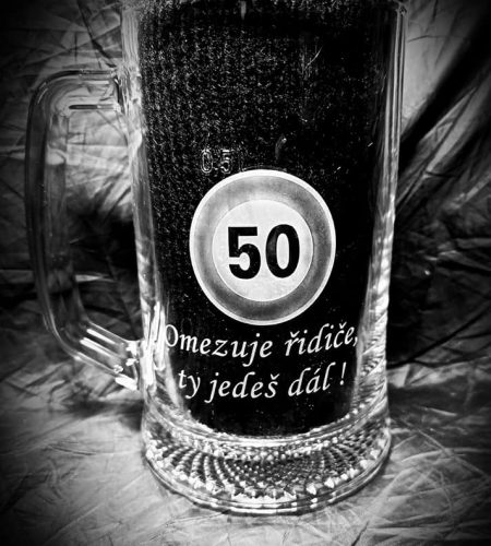 Dárková sklenička k 50 narozeninám